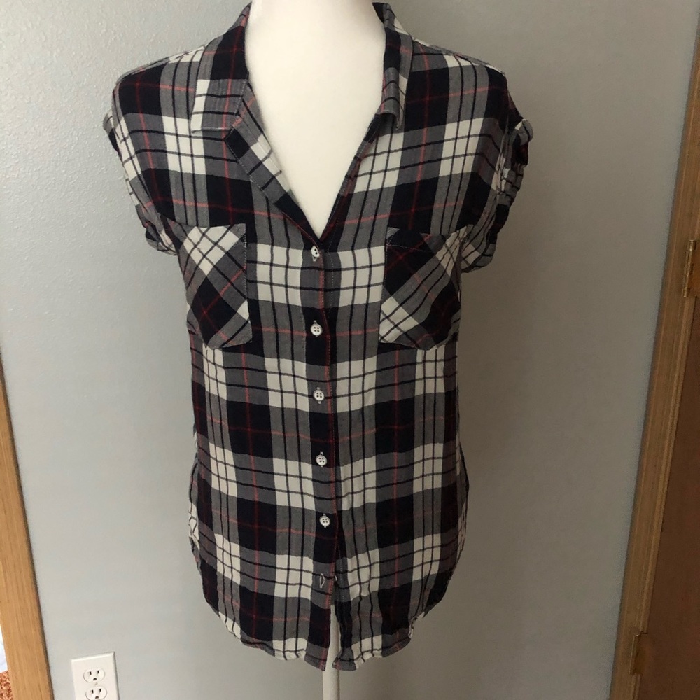 Jachs Girlfriend Small Button Down Red/White/Blue